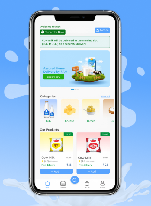 Milk Delivery App Adhoc Softwares